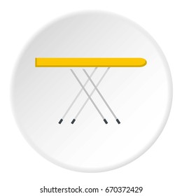Ironing board icon in flat circle isolated vector illustration for web