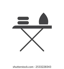 Ironing board icon Flat simple outline set