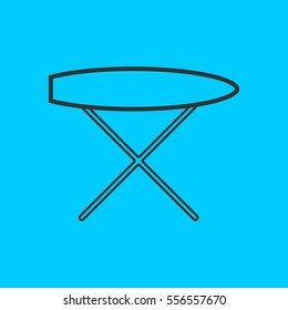 Ironing board icon flat. Simple vector black pictogram on blue background