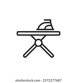 Ironing board icon Flat vector set outline