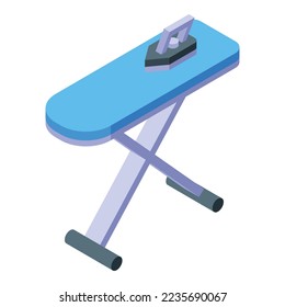 Ironing board icon isometric vector. Work service. Heavy steam