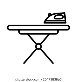 Ironing board icon outline set sign