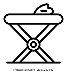 Ironing board icon outline vector. Iron table. Cloth steam