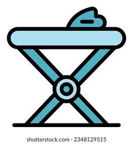 Ironing board icon outline vector. Iron table. Cloth steam color flat