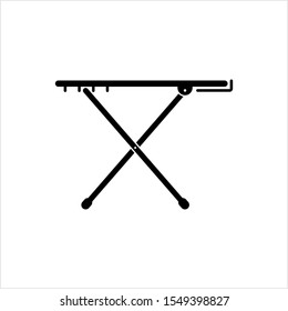 Ironing Board Icon, Portable, Foldable Table Stand For Ironing Vector Art Illustration