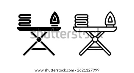 Ironing Board icon set. Flat illustration of vector icon on white background