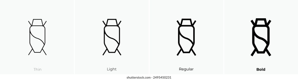 ironing board icon. Thin, Light Regular And Bold style design isolated on white background