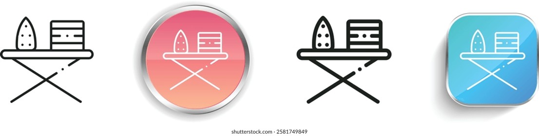 ironing board icon. Thin Linear, Regular and Button Style Design Isolated On White Background