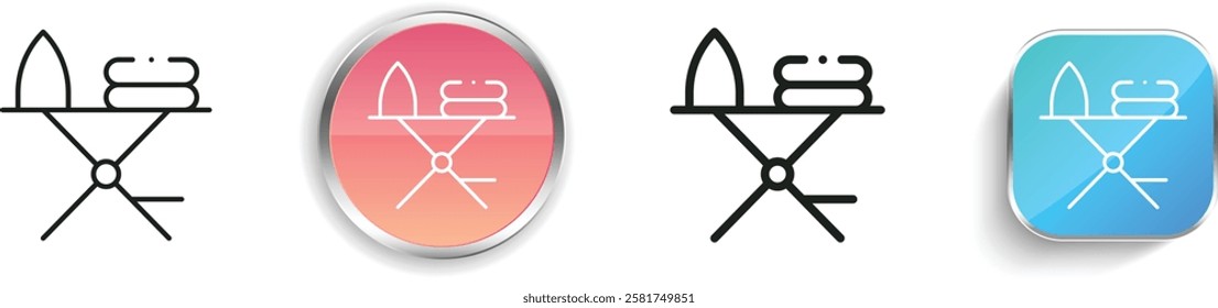 ironing board icon. Thin Linear, Regular and Button Style Design Isolated On White Background