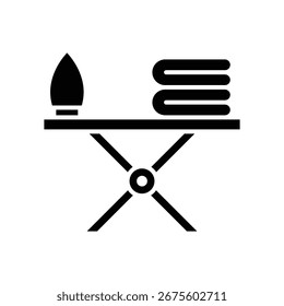 Plantilla de diseño de Vector de icono de tabla de planchar simple y limpia