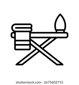 Plantilla de diseño de Vector de icono de tabla de planchar simple y limpia
