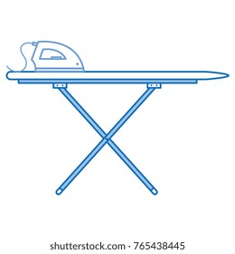 ironing board with iron