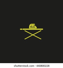 ironing board, iron, icon, vector