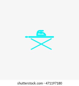 ironing board, iron, icon, vector