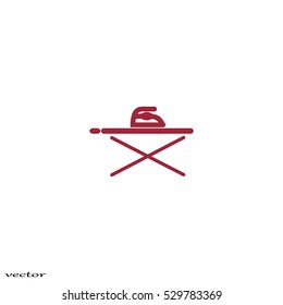 ironing board, iron, icon, vector