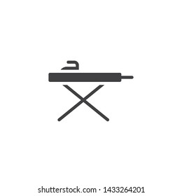 Ironing board and iron vector icon. filled flat sign for mobile concept and web design. Iron board glyph icon. Symbol, logo illustration. Vector graphics