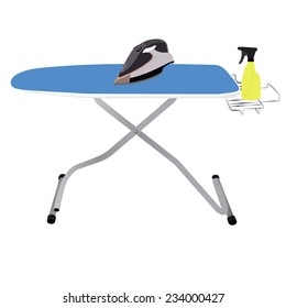 Ironing board, iron vector, spray, household appliances