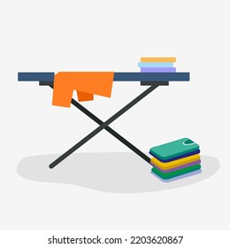 Ironing board with ironed clothes