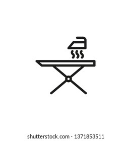 Ironing board line icon. Household, daily routine, cleaning. Laundry concept. Vector illustration can be used for topics like laundry, every day life, modern services