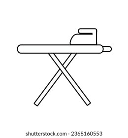 Ironing board line icon isolated on white background. Vector illustration.