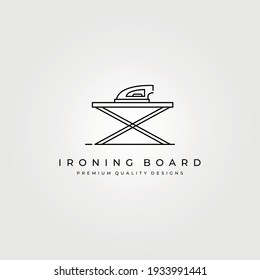 ironing board line logo vector icon minimalist illustration design, ironing clothes logo design