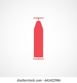 Ironing Board Red Flat Icon On White Background