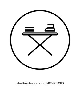 Ironing board. Universal icon for web and mobile application. Vector illustration on a white background. Editable Thin line.