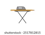 Ironing board vector illustration graphics for web and app design, marketing, advertising, branding, and print or digital media mockups.