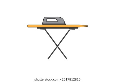 Ironing board vector illustration graphics for web and app design, marketing, advertising, branding, and print or digital media mockups.