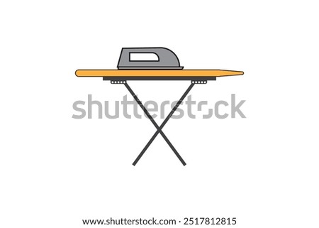 Ironing board vector illustration graphics for web and app design, marketing, advertising, branding, and print or digital media mockups.