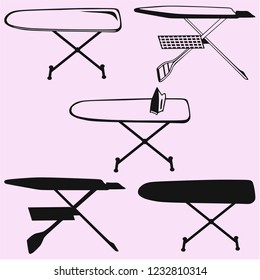 Ironing board vector silhouette isolated