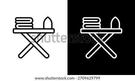 Ironing Board White Icon Set Design