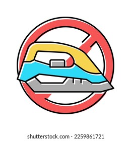 ironing children safe prohibition sign color icon vector. ironing children safe prohibition sign sign. isolated symbol illustration