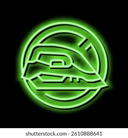 ironing children safe prohibition sign neon light sign vector. ironing children safe prohibition sign illustration