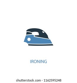 ironing concept 2 colored icon. Simple blue element illustration. ironing concept symbol design from Cleaning set. Can be used for web and mobile UI/UX