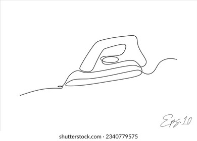 ironing continuous line vector illustration