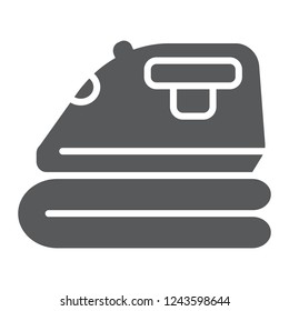 Ironing glyph icon, home and appliance, iron sign, vector graphics, a solid pattern on a white background, eps 10.