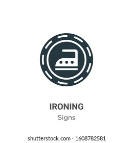 Ironing glyph icon vector on white background. Flat vector ironing icon symbol sign from modern signs collection for mobile concept and web apps design.