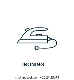 Ironing icon from cleaning collection. Simple line element Ironing symbol for templates, web design and infographics