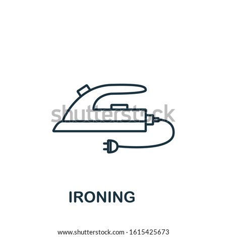 Ironing icon from cleaning collection. Simple line element Ironing symbol for templates, web design and infographics