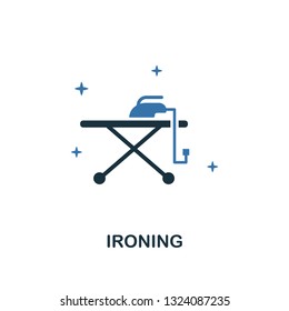 Ironing icon. Creative two colors design from cleaning icons collection. UI and UX usage. Illustration of ironing icon. Pictogram isolated on white