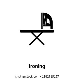 Ironing icon vector isolated on white background, logo concept of Ironing sign on transparent background, filled black symbol