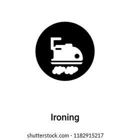 Ironing icon vector isolated on white background, logo concept of Ironing sign on transparent background, filled black symbol