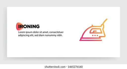 IRONING AND ILLUSTRATION ICON CONCEPT