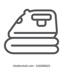 Ironing line icon, home and appliance, iron sign, vector graphics, a linear pattern on a white background, eps 10.