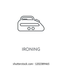 Ironing linear icon. Ironing concept stroke symbol design. Thin graphic elements vector illustration, outline pattern on a white background, eps 10.
