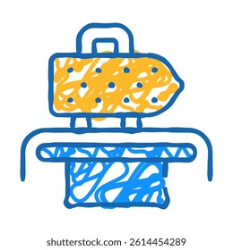 ironing press doodle icon sketch vector. ironing press sign. isolated symbol illustration