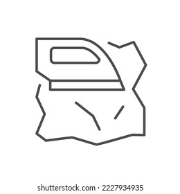Ironing process line outline icon