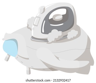 Ironing a shirt. Home appliances. Vector illustration.
