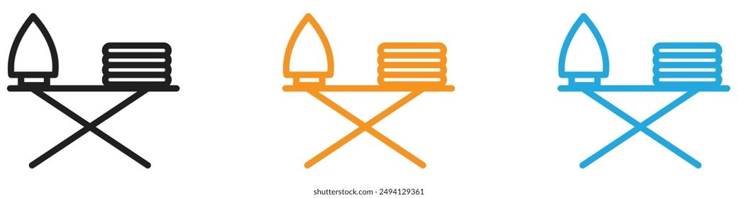 ironing table icon vector logo set collection for web app ui